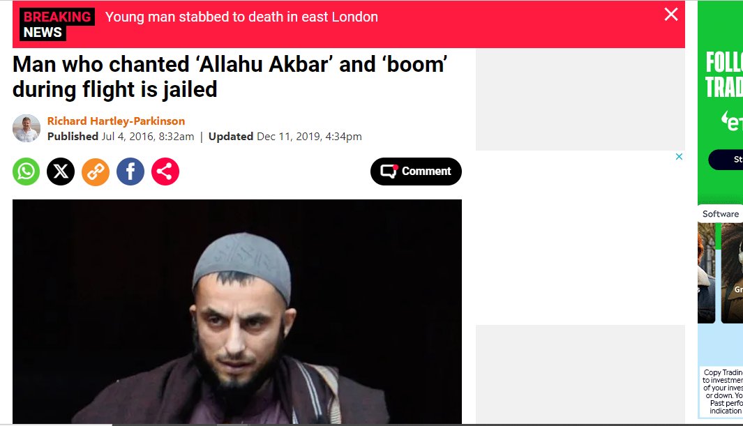 UnmaskedAntifa's tweet photo. SKY NEWS HELPS US CATCH A CONVICTED ISLAMIST: This is Shehraz Sarwar from Birmingham, he was convicted and JAILED for shouting ‘Allahu Akbar’ and ‘boom’ on his journey home from Dubai to Birmingham.

In the video attached is Sarwar brandishing a "sword" like weapon in the middle of street in public totally ignored by @SkyNews.