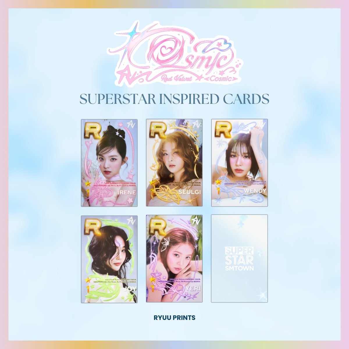 ryuuprints's tweet photo. #ryuuprintscollection wts lfb ph red velvet aespa
π superstar collection by ryuuprints π
π cosmic cards set β±100 set
π supernova cards set β±90 set
comes with freebies πΈ
dop: payo only
all items for pre-order!
reply "mine + code" to claim https://t.co/qtK7ynYeVK