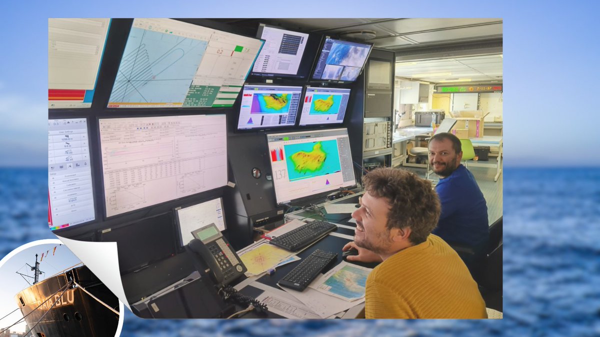 CNRsocial_'s tweet photo. #GaiaBlu, ultimi giorni della spedizione #PELASeam
Dalla control room, Gaspare Avanzato e Rocco De Marco (@CnrIrbim di Ancona) al termine dell'acquisizione di dati batimetrici dell'area sommitale del Vercelli tramite multibeam echosounder (MBES)
@MC_Carro https://t.co/DFSP1x29uo