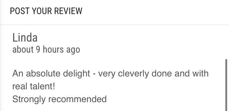Thanks Linda! We’re loving these audience reviews for Frankenstein (On a Budget)! Catch this strongly recommended shows every day of #edfringe (not 14th) at 11:50am <a href="/ThePleasance/">Pleasance</a> Jack Dome: pleasance.co.uk/event/frankens… #unleashyourfringe
