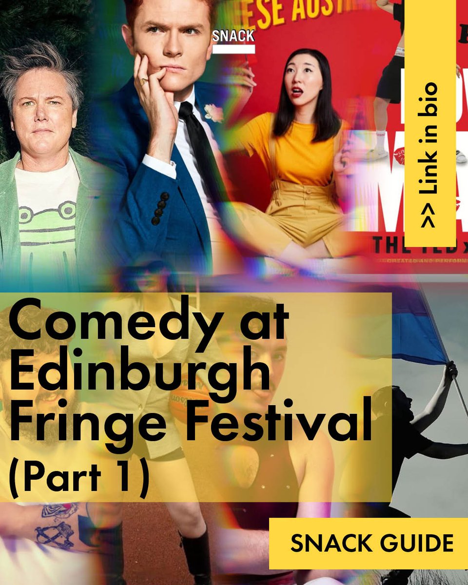 SNACKmag's tweet photo. What’s On: Comedy at Edinburgh Fringe Festival (Part 1)

Our comprehensive guide to all things rib-breaking happening at the @edfringe  this year. 
Check it out. 
Ice packs at the ready.

feat.
@ImpatientUK
@GarethMutch
@FreyaMallard
@EmmersonWard
@driversseatplay
@Hannahgadsby https://t.co/yFhfgGqZmB
