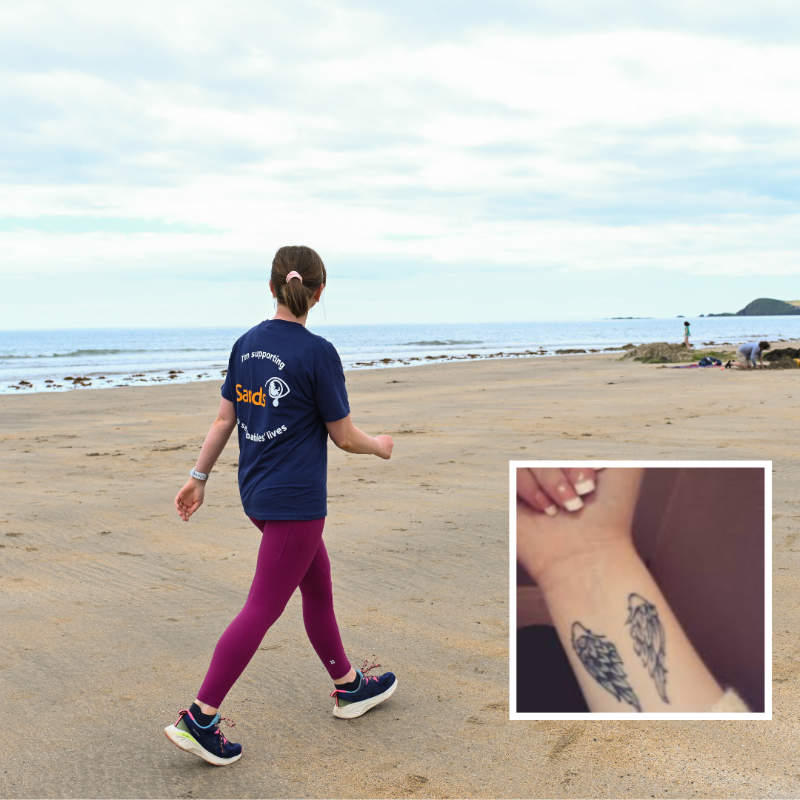SandsUK's tweet photo. Because we all know someone who has lost their baby. Walk 100K over 30 days. Show they are not alone. Sign up now and get a free t-shirt.