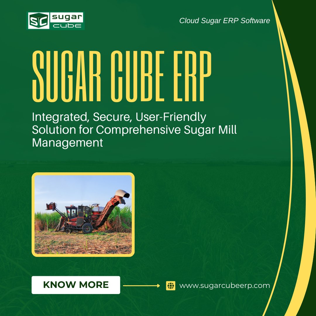 SugarERP's tweet image. Sweeten your sugar business with SugarCube ERP!  Manage finance, cane mgmt, inventory, &amp;amp; more. Boost efficiency, reduce costs, &amp;amp; maximize profits. Request a demo today!
sugarcubeerp.com
#SugarProcessing #ERP #sugarERP
