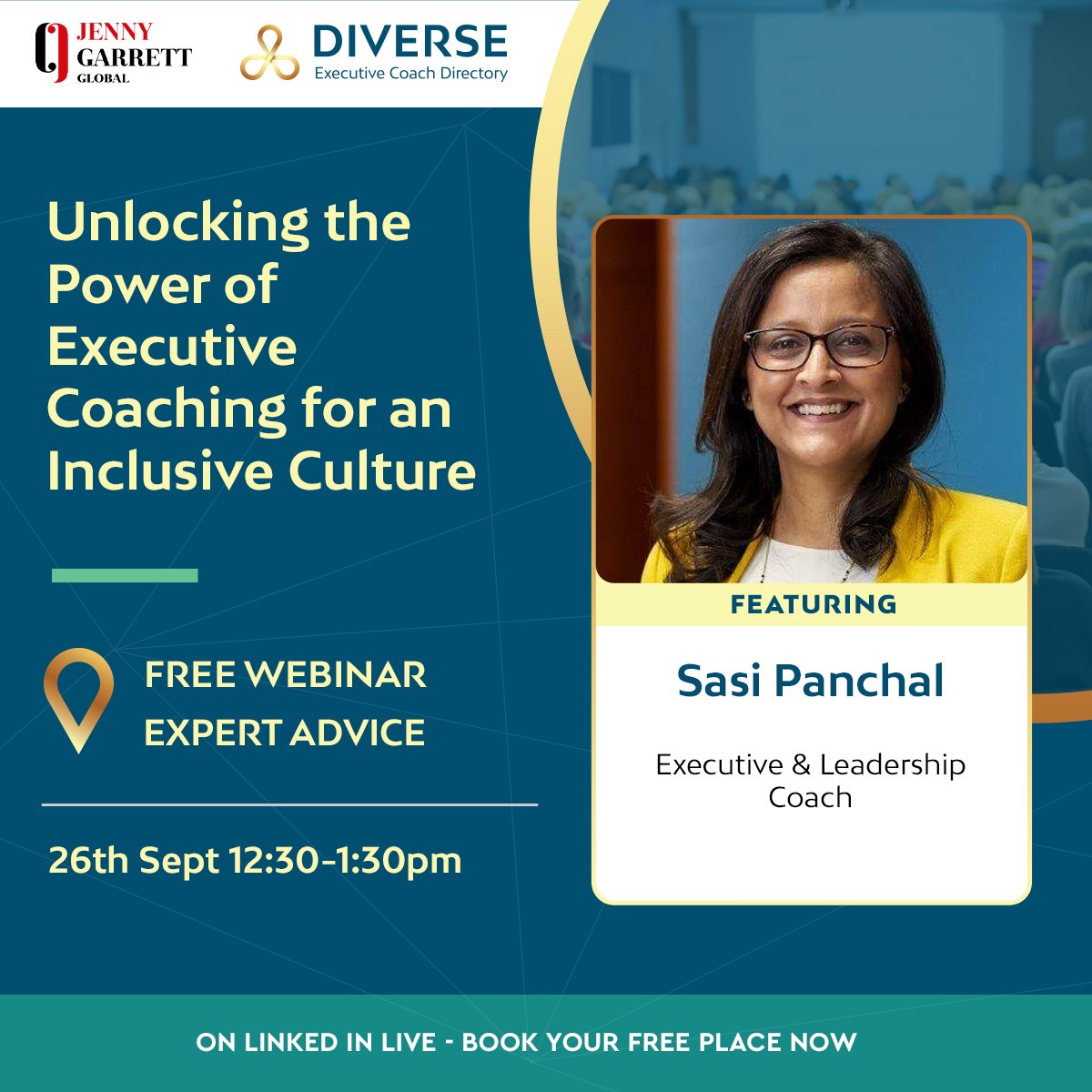 Join Sasi Panchal on the 26th Sept as she reveals how to unlock the untapped potential of executive coaching to create a truly inclusive workplace. Register today!  
eventbrite.co.uk/e/949041577907…

#LinkedinLive #WorkplaceCulture #DEI #inclusion