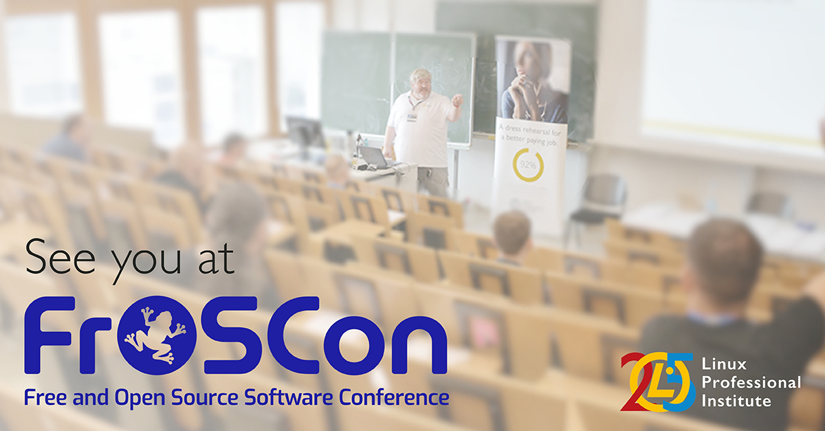 Entdecke die deutsche #OpenSource-Community auf der @FrOSCon vom 17. bis 18. August! Melde dich an, um <a href="/LPIConnect/">Linux Professional Institute (LPI)</a>-Prüfungen zu einem ermäßigten Preis abzulegen:

lpi.org/bfqs

#LPI #FrOSCon #FOSS #Conference