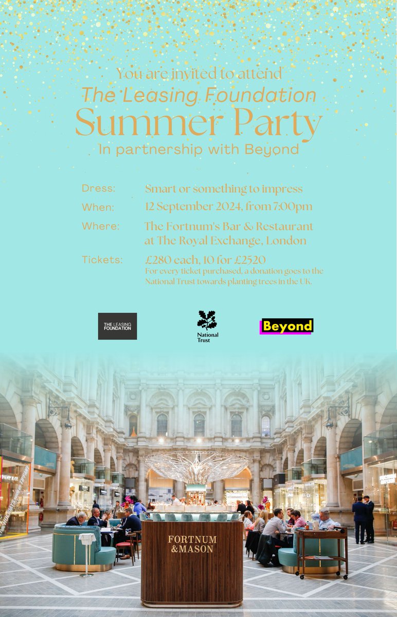 🎉 Tickets for our flagship #SummerParty and inaugural charity awards are selling fast! 🎉 To get yours, email hello@leasingfoundation.org

Thank you to our sponsors @DFCapitalBank and <a href="/Lendscape_HQ/">Lendscape</a>!

More info: leasingfoundation.org/summer-party-2…

#CharityAwards #Networking #IndustryEvent