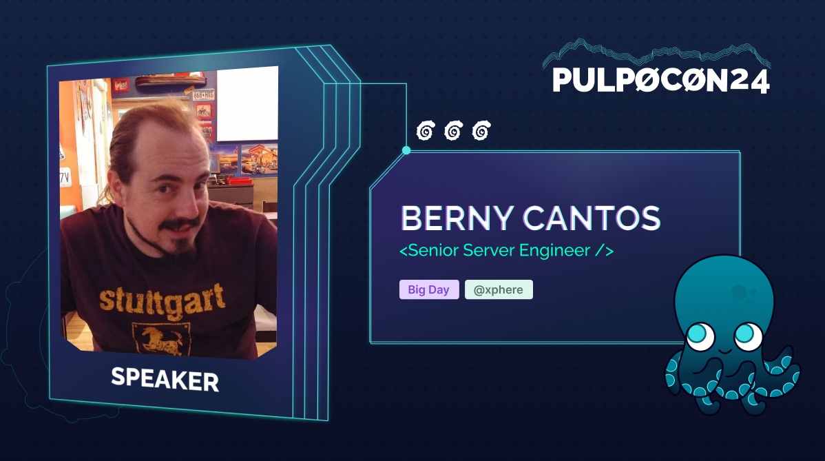 Pulpo Con 🐙 18, 19 y 20 septiembre 2025 (@phpulpocon) on Twitter photo LA Noticia: Una mañana, un miembro de la organización abrió el excel del C4P y leyó un nombre, EL nombre. Se frotó los 👀 mil veces, llamó al resto de la organización para que confirmar que ellas también lo veían... era verdad. Todo el mundo en pie: <a href="/xphere/">Berny Cantos</a> ha llegado!! 👇 (1/4) LA Noticia: Una mañana, un miembro de la organización abrió el excel del C4P y leyó un nombre, EL nombre. Se frotó los 👀 mil veces, llamó al resto de la organización para que confirmar que ellas también lo veían... era verdad. Todo el mundo en pie: <a href="/xphere/">Berny Cantos</a> ha llegado!! 👇 (1/4)