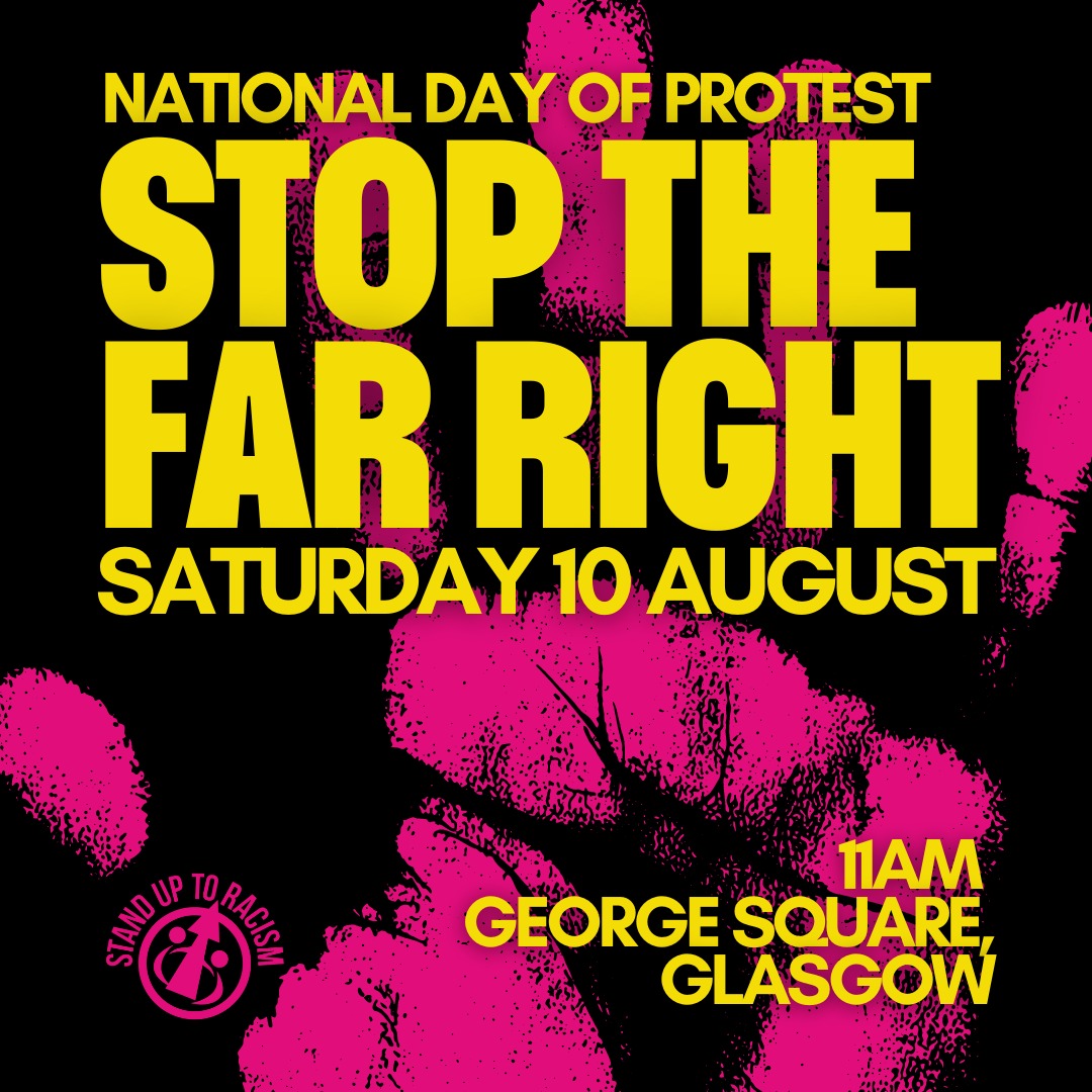 SUTRScotland's tweet photo. Rally in your city or town this Saturday to say we will stand up to the far-right - part of @AntiRacismDay day of action, so far in #Glasgow #Dundee #Edinburgh 

In #Paisley where far-right plan to target hotel on Friday, oppose them &amp; defend refugees

WHOSE STREETS??? 📣 https://t.co/d13hz3hRQf