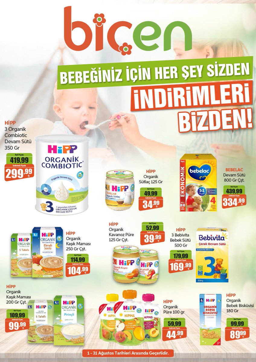 1-31 Ağustos Tarihleri Arasında Bebek Mamalarında Muhteşem İndirimler Var! #gelsene