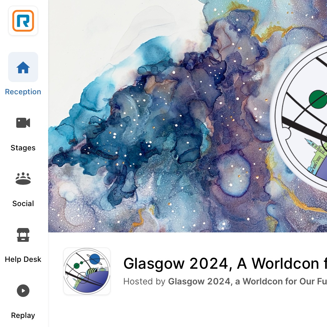 RingCentral Events, the platform Glasgow 2024 is using to stream items from 13 of our programme rooms during Worldcon, is now open!

You can access RingCentral from the portal page:
portal.glasgow2024.org

(1/3)