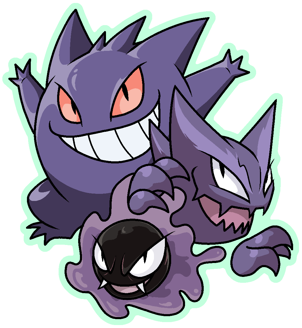 Decided to start making stickers of pokemon lines I love and I'm starting off with my favorite, Gengar!!!