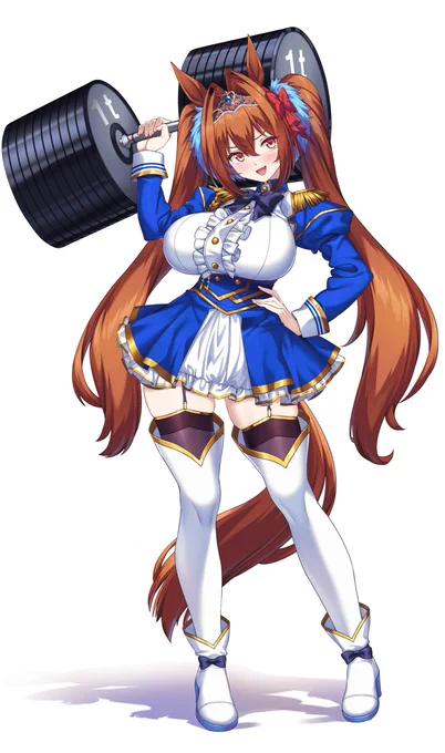 「あの...スカーレットさん そのダンベル重すぎませんか(汗?」「大丈夫だよ 余裕余裕」ウマ娘が本気を出したらトレーナーなんて敵じゃないSKEBご依頼有難うございました#ダイワスカーレット #ウマ娘 