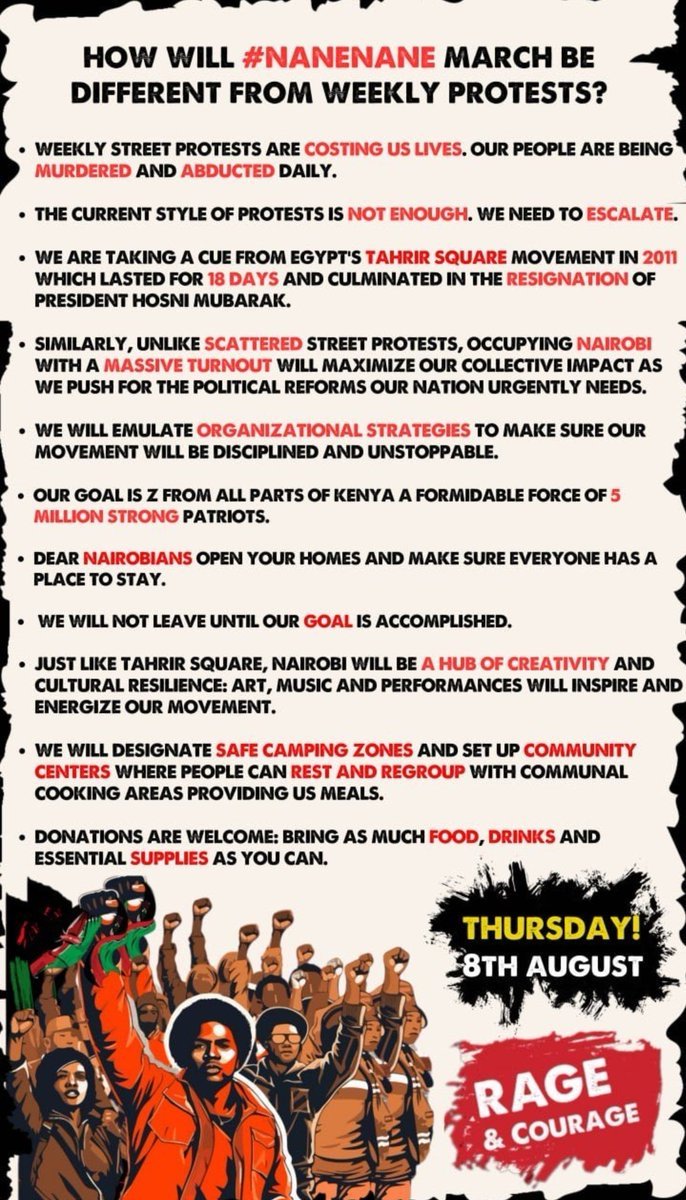 Laikkah's tweet photo. 📣 Let’s Make a Difference! 📣
The #NaneNane protest march is happening on 8th August. Stand with us as we call for accountability and meaningful change. Share this message and bring your friends—let’s make our voices heard! 🗣️🚶‍♀️🚶‍♂️ #NaneNaneMarch https://t.co/NEfj9ntxAu