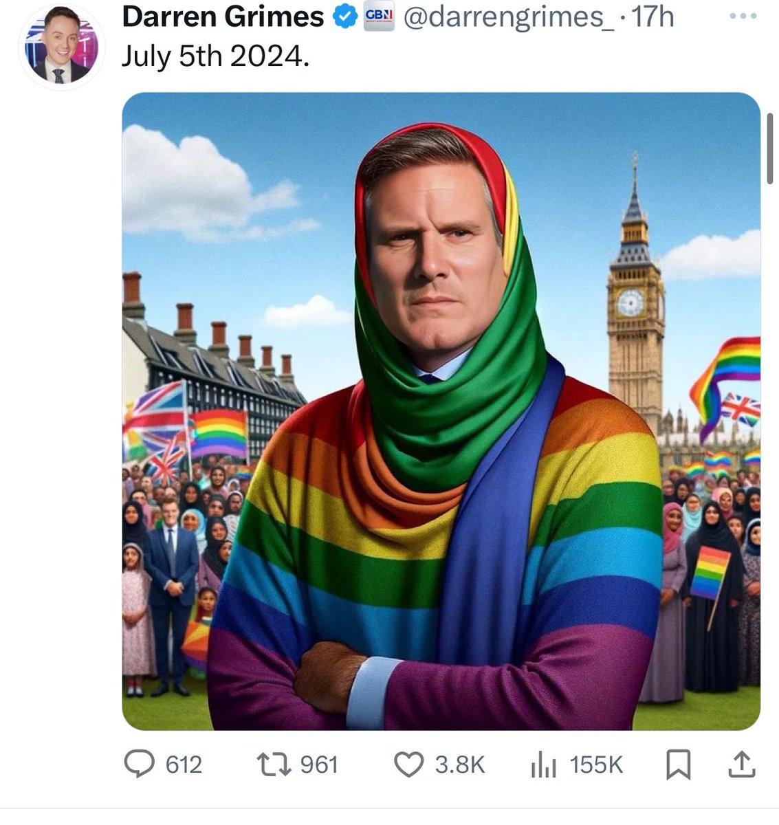 These are just some of the tweets that were put out by GB News presenter Darren Grimes in the run up to the general election.

The same channel that is now accusing the left of inflaming racial tensions in the UK

bylinetimes.com/2024/06/14/gb-…