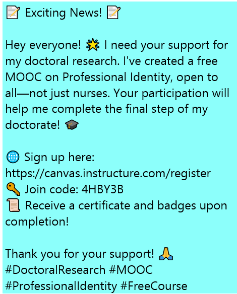 moortooza's tweet photo. #DoctoralResearch #MOOC #ProfessionalIdentity #FreeCourse #SupportMe https://t.co/n4sPtm7xId