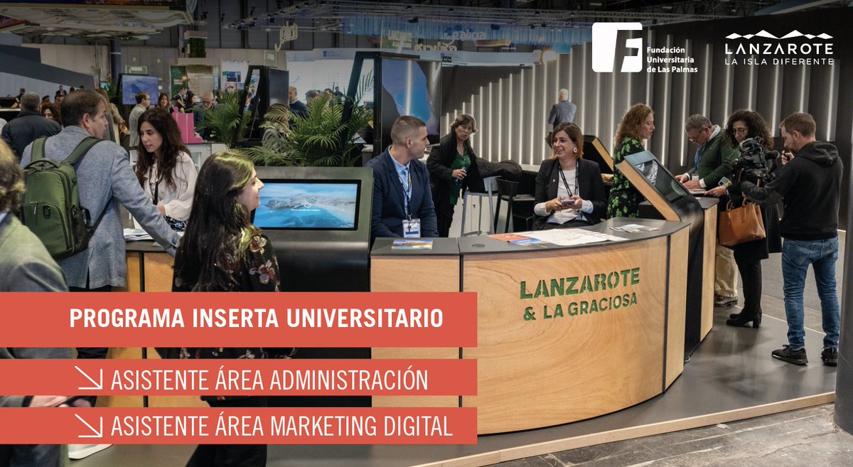 SPELTurismoLZT's tweet photo. 🚀 BUSCAMOS PERSONAS EN PRÁCTICAS, dentro del programa de Formación Dual Inserta de la @Fundacion_FULP para realizar prácticas remuneradas durante 10 meses ✨🤗👇🏼 
 
◾ ÁREA ADMINISTRACIÓN 📊 🗂: https://t.co/UDnXVOKSr4

◾ ÁREA MARKETING DIGITAL 🕹 🎛: https://t.co/3cUGcwQCJs https://t.co/NidGeTeXyo