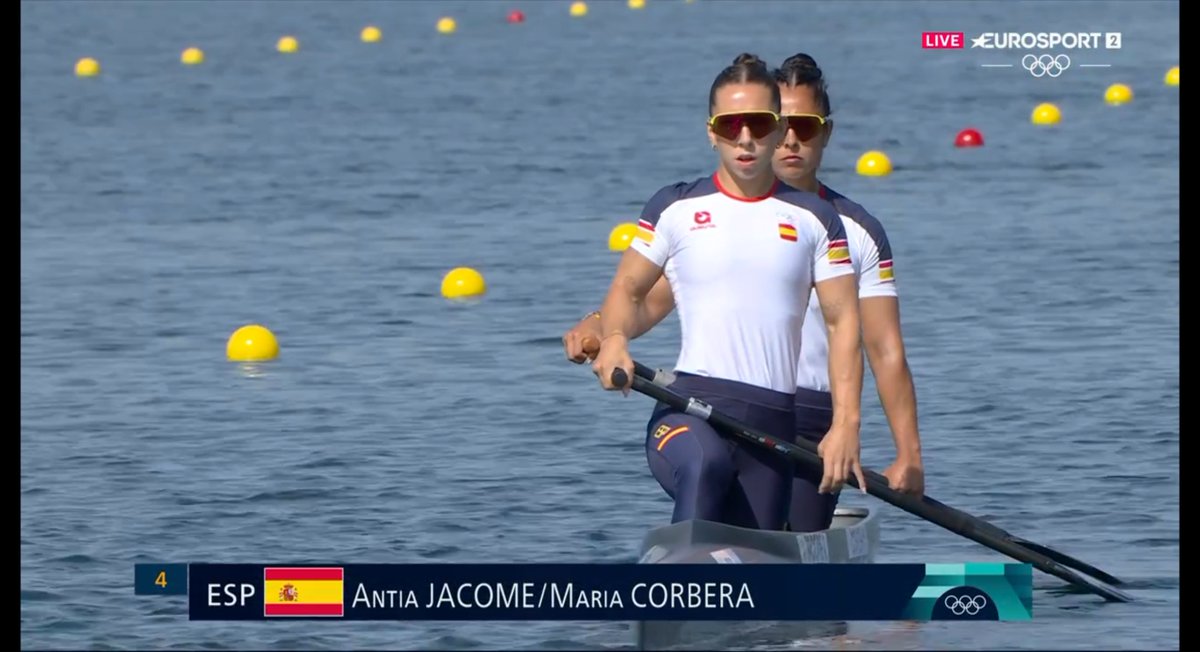 Antía Jácome y María Corbera quedan segundas en su serie de C2 500, por detrás de Canadá, y avanzan A SEMIFINALES.

🛶 De momento 4 de 4 para el piragüismo de velocidad.