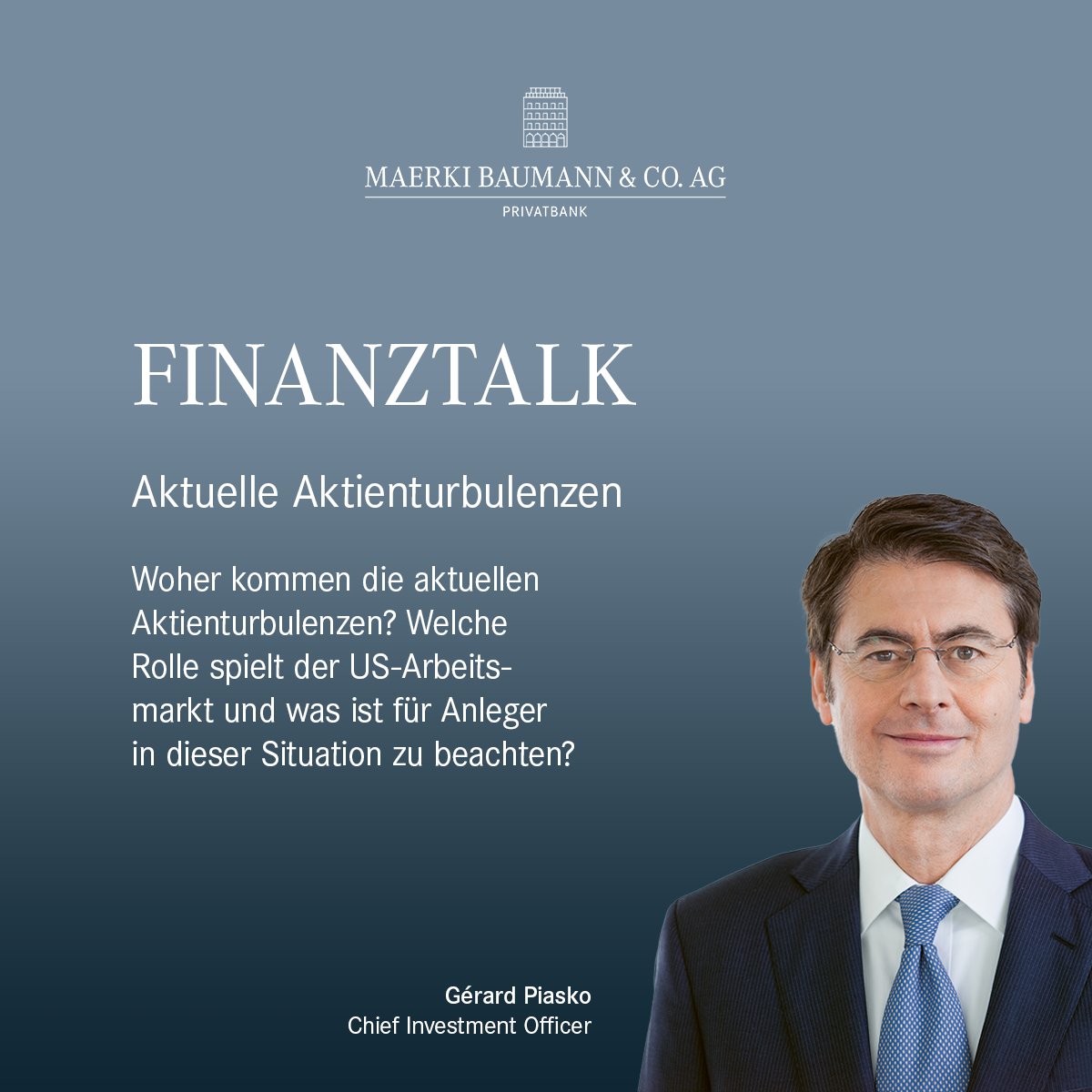 #Finanztalk
📈📉 Woher kommen die aktuellen Aktienturbulenzen? Welche Rolle spielt der US-Arbeitsmarkt und was ist für Anleger in dieser Situation zu beachten? 🎙️ bit.ly/43FIgha

#MaerkiBaumannCoAG #Radio1 #Podcast