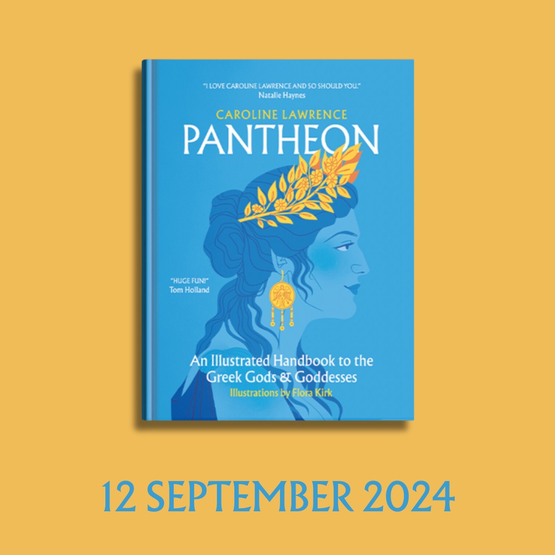 CarolineLawrenc's tweet photo. Happily announcing the publication on 12 Sept 2024 of #Pantheon, my new companion to the Greek &amp; Roman gods. It's gorgeously illustrated by beautiful @flaroh shown with me here in front of the Sophilos dinos @BritishMuseum. #GreekMyths ☺️ Pre-order here: https://t.co/fNC9qND6YO https://t.co/vrnneUZCdM