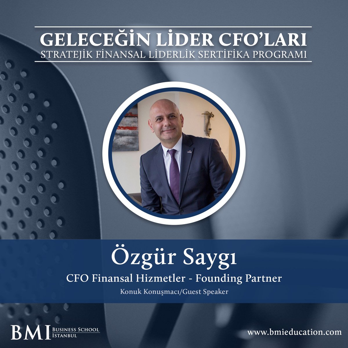 Geleceğin Lider CFO'ları | Stratejik Finansal Liderlik Sertifika Programı'nda Özgür Saygı (CFO Finansal Hizmetler A.Ş. | Founding Partner) " Bütçe Simülasyonu" modülünde bizlerle beraber olacak. Detaylı bilgi ve kayıt için link: bmieducation.com/executive-educ…

#CFO #Finance #bmi #egitim