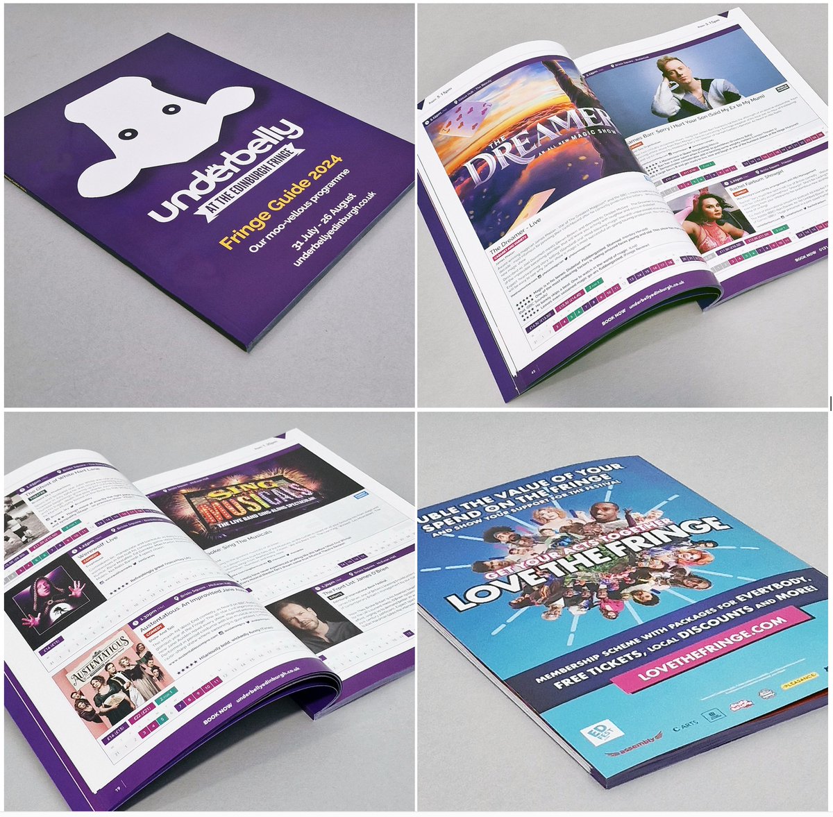 As the Edinburgh Fringe gets underway <a href="/jthomsonprint/">J Thomson Colour Printers</a> take a look at this year’s mini festival guide, produced for <a href="/FollowTheCow/">Underbelly Edinburgh</a>. Printed on gloss paper stock throughout, packed with all you need to know to enjoy the festival
#jtcp #colourprinters #carbonbalancedprinter #edinburgh