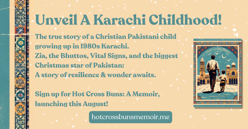 _galactictony's tweet photo. Discover #Karachi when it was truly the City of Lights. Hot Cross Buns: A Memoir is the true story of a Christian child growing up in the 1980s in the world's most unique city! Sign up for your copy today.
#Pakistan #Christianity