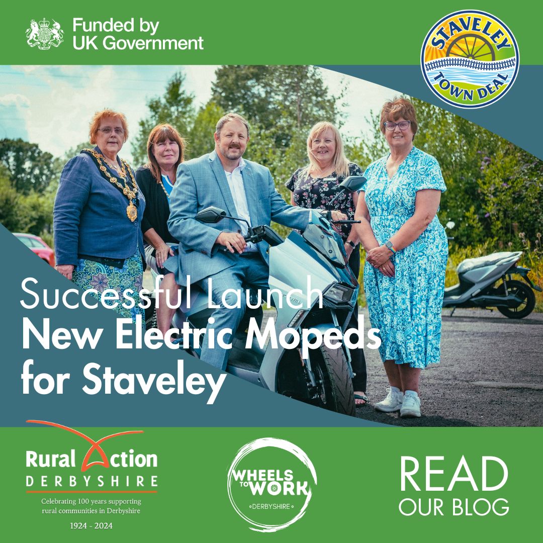 Last week's E-Moped Launch Event was an amazing success!

We're grateful to Triskelion Motorcycles for hosting the launch. Toby Perkins MP even took the Mayoress for a ride!

Learn more: ruralactionderbyshire.org.uk/help-getting-t…