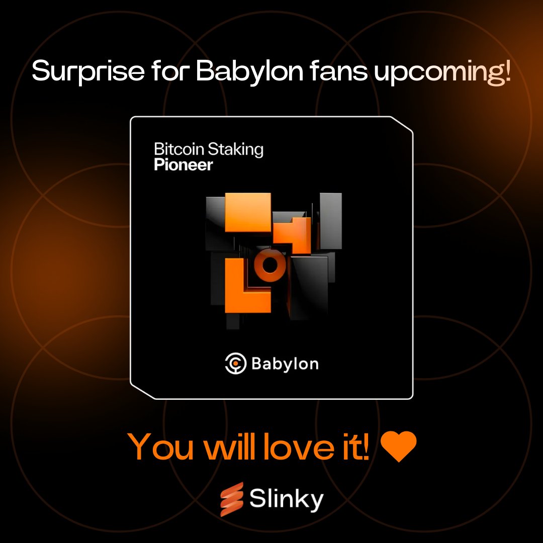 SlinkyLayer's tweet image. Hey #BitcoinPioneerPass holders! We’re cooking up something massive just for you. Stay tuned! 🧡

#Bitcoin #BTC #Babylon @babylonlabs_io