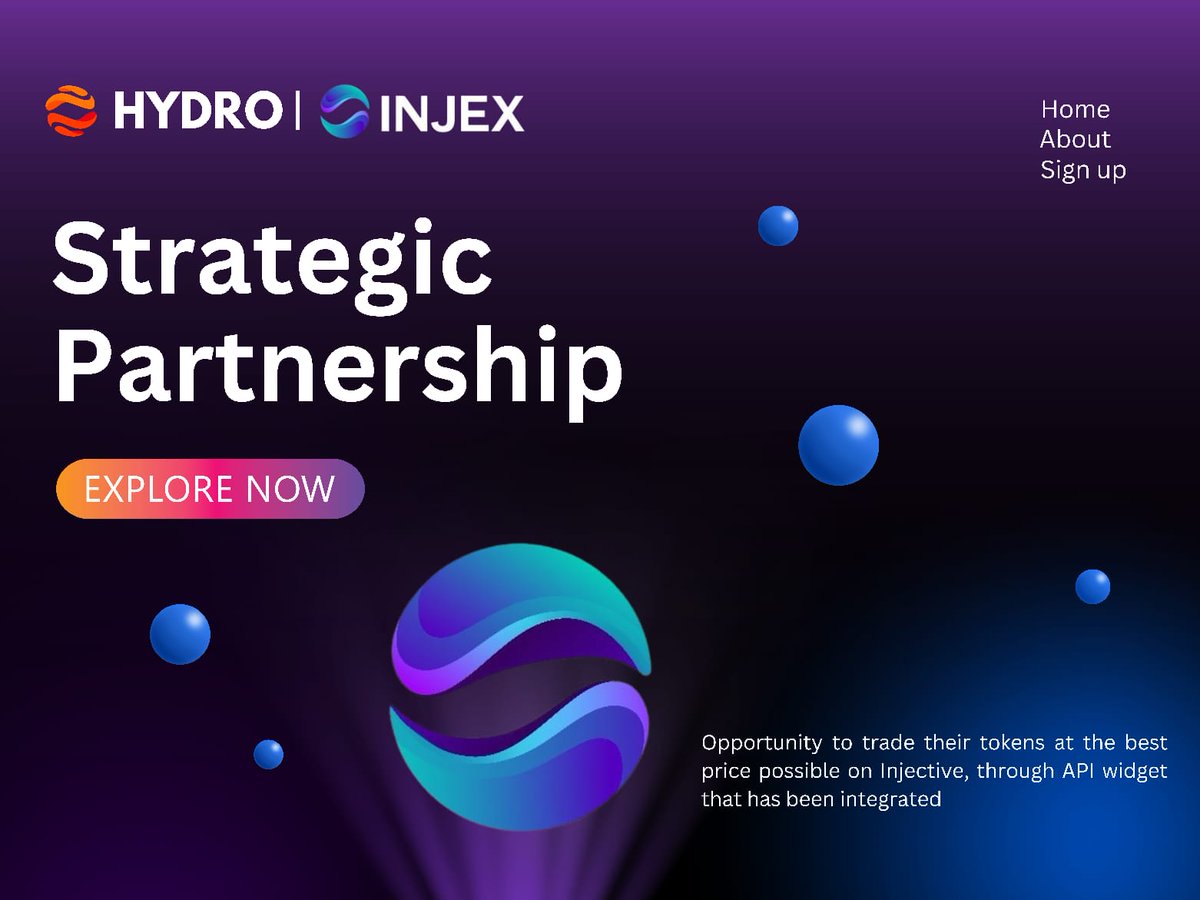 joyainsPRMR's tweet photo. We’re thrilled to announce a new partnership with @Injex_fi🚀
 
Now you can trade $HYDRO tokens at the best possible prices on their platform. 🤑
We’ve integrated an API widget for a seamless trading experience. Get ready to enjoy top-tier trading.

#HydroFi #Injex #Partnership https://t.co/lSgRIQGByl