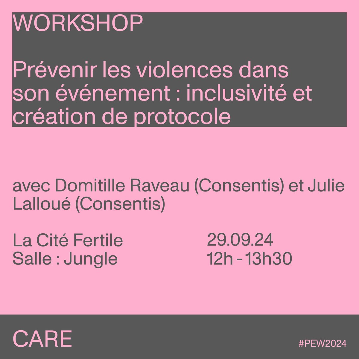 Hâte de revenir à la Paris Electronic Week le 29 sept avec ma collègue Julie Lalloué de <a href="/Consentisinfo/">Consentis</a>
pour animer un workshop "Prévenir les violences dans son événement : inclusivité et création de protocole"   Pour s'inscrire ✍️pariselectronicweek.com/billetterie