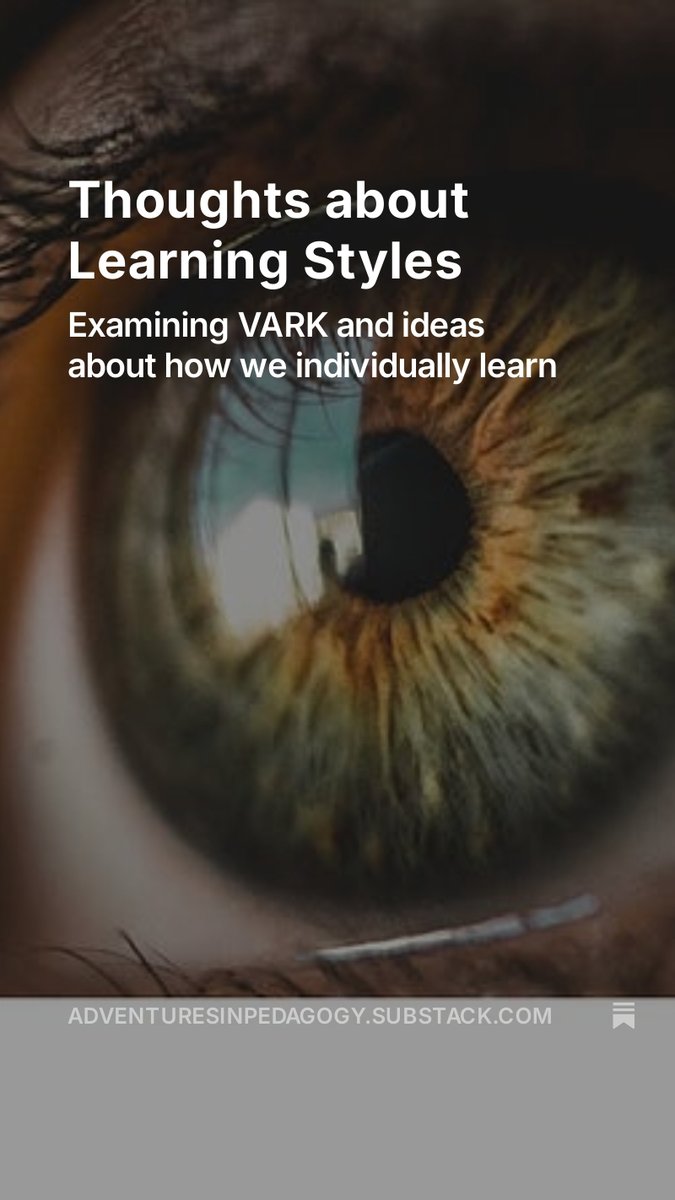 MPhillpott's tweet photo. This week on Adventures in Pedagogy I take a look at learning styles and the VARK method. Warning - I'm not a big fan and I explain why https://t.co/hlOFPfRzEe https://t.co/uLQb0J3ugO