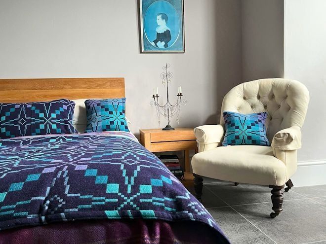 eifiongriffiths's tweet photo. we launch a special edition...our Vintage Star in ‘Aurora’ captures the ethereal beauty and vibrant hues of the Northern Lights, seen in Wales earlier this year, and bringing a touch of magic into your home 💜💙 
https://t.co/UpzWR9SFyw https://t.co/8UmjOp5ALE
