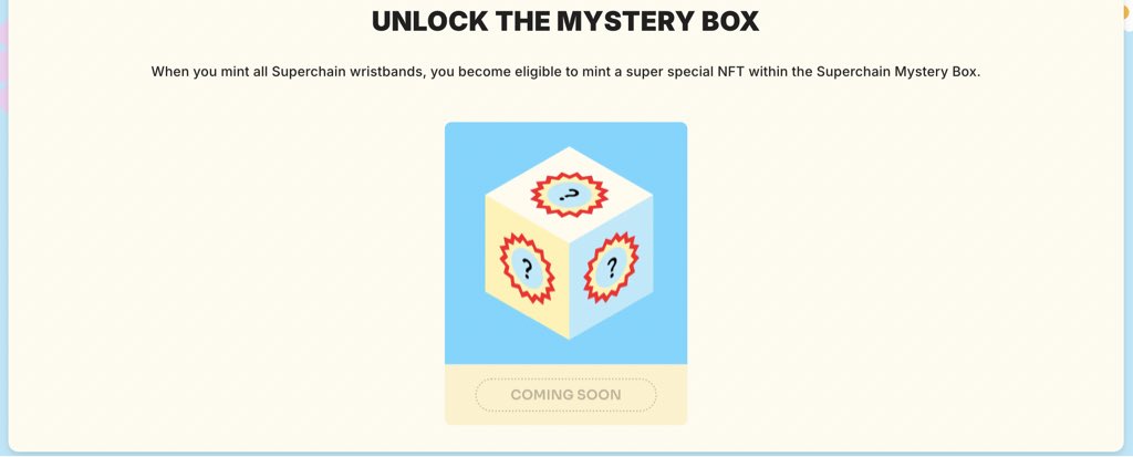 AYOHTUNDE's tweet photo. If you're participating in the @Optimism Superfest, don't forget to mint your Superchain wristbands.

Mint all 4 wristbands and be eligible to unlock a super special NFT.

Haven't joined yet? Start here 👉 https://t.co/03MlHVPtHS

Official announcement 👉 https://t.co/gC8P4eZ8eC https://t.co/LX7FuuLD1A