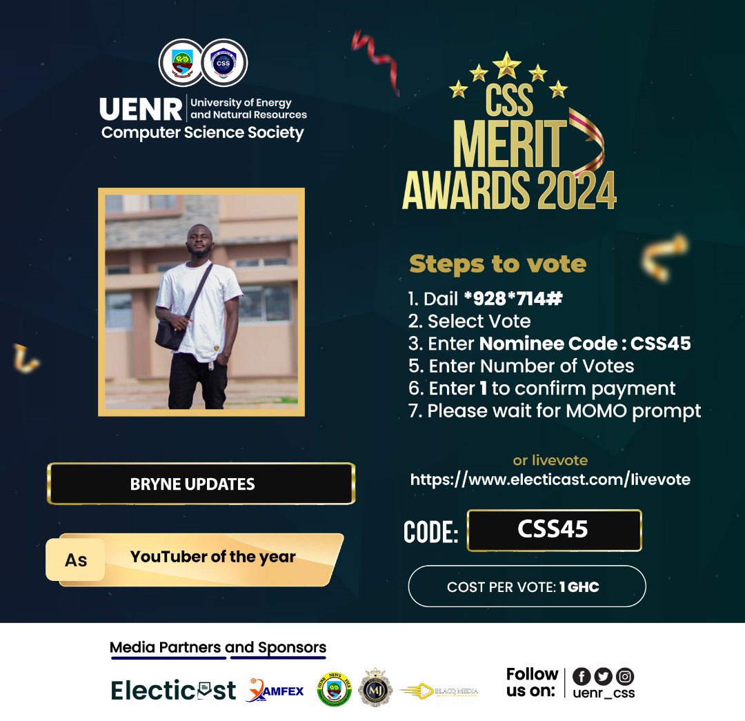 ElecticastEvent's tweet photo. @Electicast_Vote Hosted @uenr_css CSS MERITS AWARDS 2024 in the University of Energy and Natural Resources, Sunyani. We are all set and looking forward to hosting other organizations or institutions' awards/events nationwide. https://t.co/7GmrhPwjYo