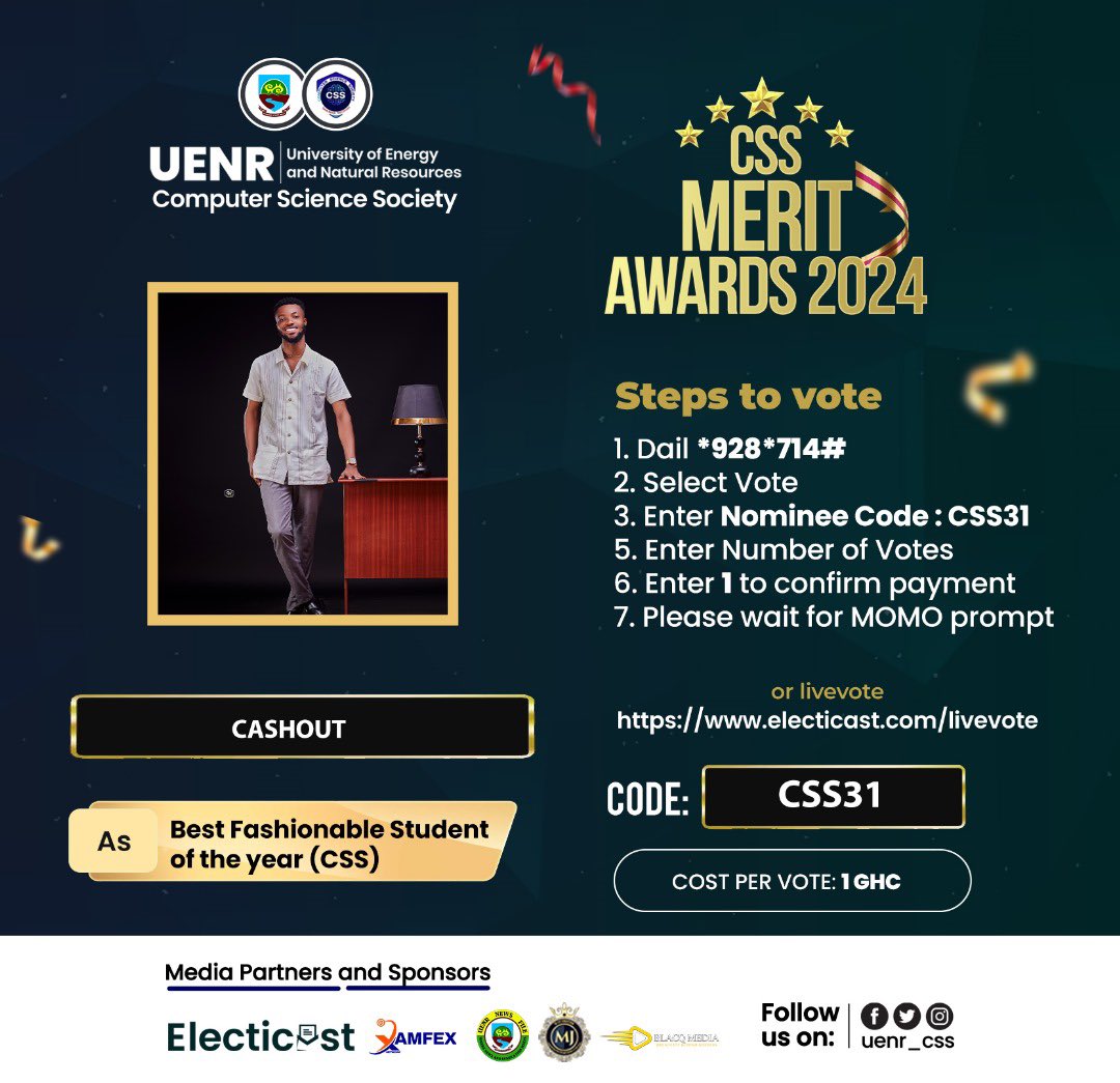 ElecticastEvent's tweet photo. @Electicast_Vote Hosted @uenr_css CSS MERITS AWARDS 2024 in the University of Energy and Natural Resources, Sunyani. We are all set and looking forward to hosting other organizations or institutions' awards/events nationwide. https://t.co/7GmrhPwjYo