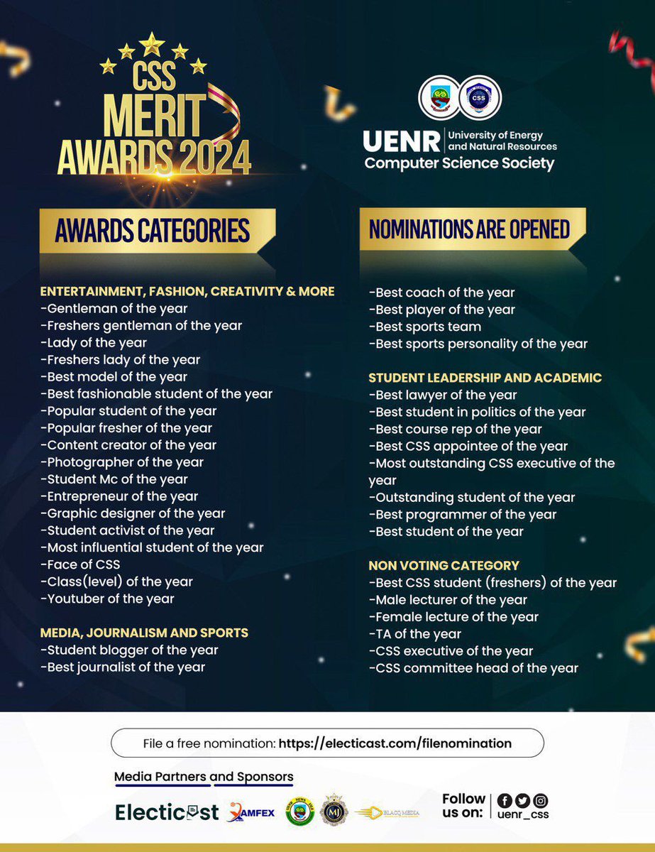 ElecticastEvent's tweet photo. @Electicast_Vote Hosted @uenr_css CSS MERITS AWARDS 2024 in the University of Energy and Natural Resources, Sunyani. We are all set and looking forward to hosting other organizations or institutions' awards/events nationwide. https://t.co/7GmrhPwjYo