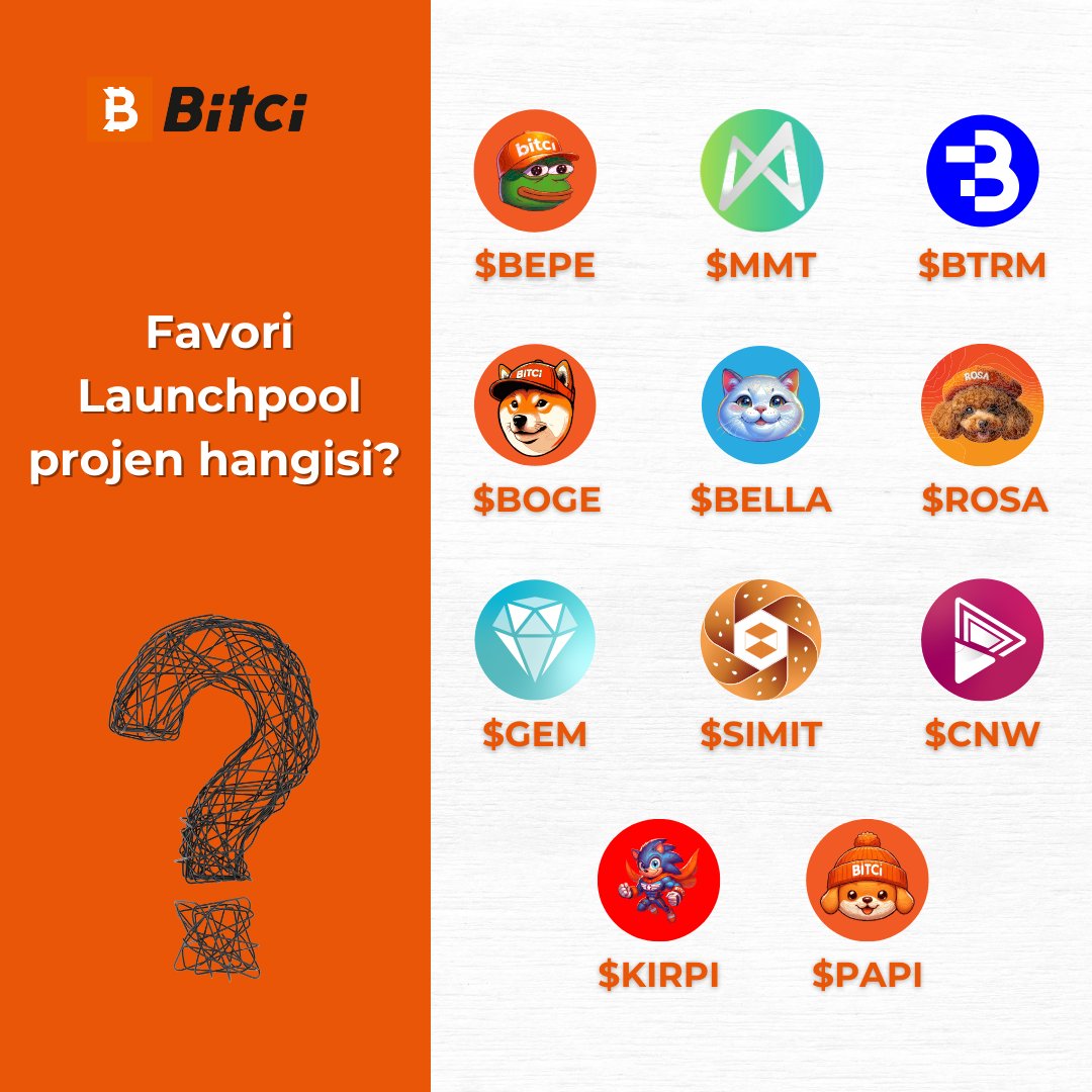 safebitcom's tweet photo. Senin favori Launchpool projen hangisi? 🧡
Yorumlara yaz! 👇🏽
#Bitci #BitciLaunchpool https://t.co/6755rZ4gJU
