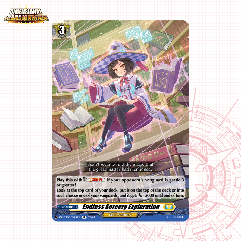 Today's featured card is Endless Sorcery Exploration! Booster Pack 03: Dimensional  Transcendence releases on August 30 at your local store!   https://t.co/CUGrIcGHNa #CardfightVanguard #TCG