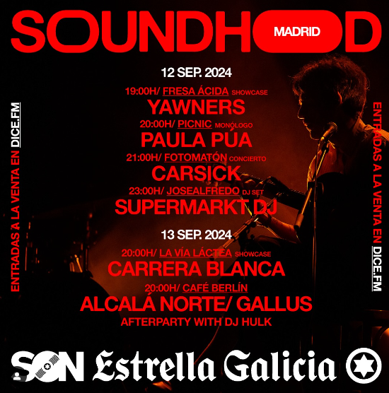 Soundhood Madrid : Yawners, Alcalá Norte o Carrera Blanca toman las salas de tu barrio en septiembre de la mano de SON Estrella Galicia #Soundhoud notedetengas.es/soundhood-madr…