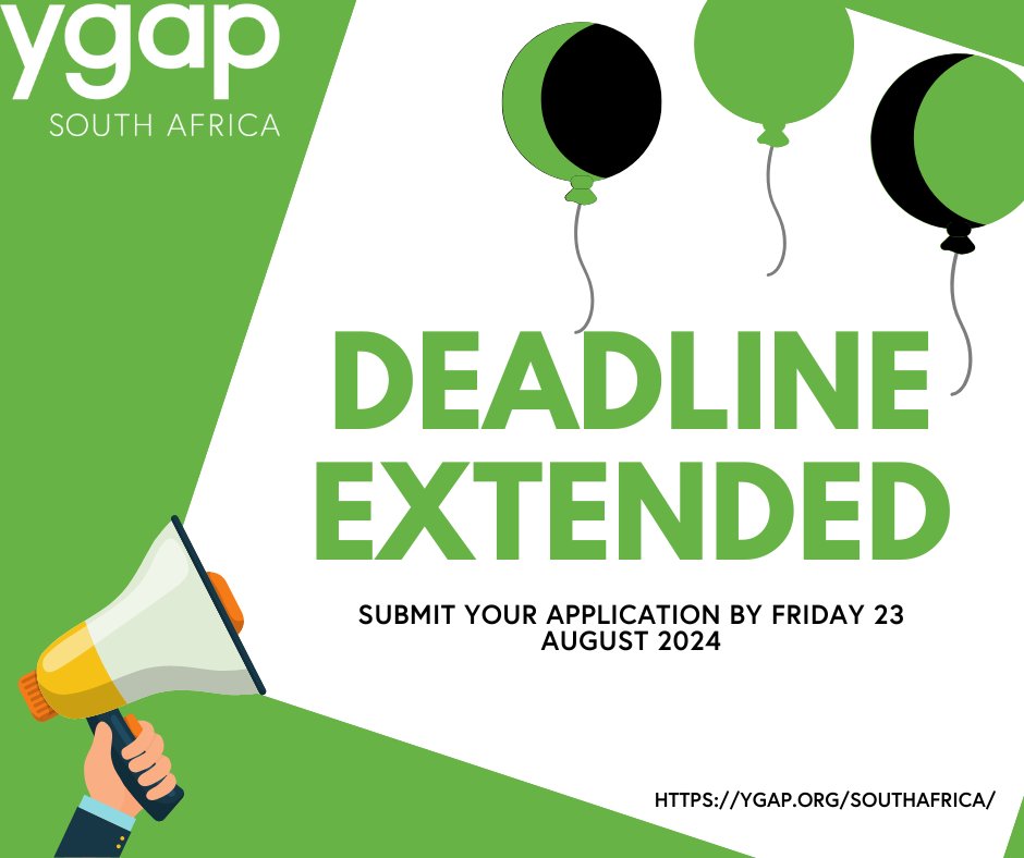 ygapSA's tweet photo. Due to the overwhelming response and the amazing number of applications we have received, we are excited to announce that we have extended our application deadline to August 23, 2024!
Apply today!
https://t.co/KhNQQ2bu1j
#Agriculture#Agripreneur#entrepreneur#ygap https://t.co/uyH1CJKdLj