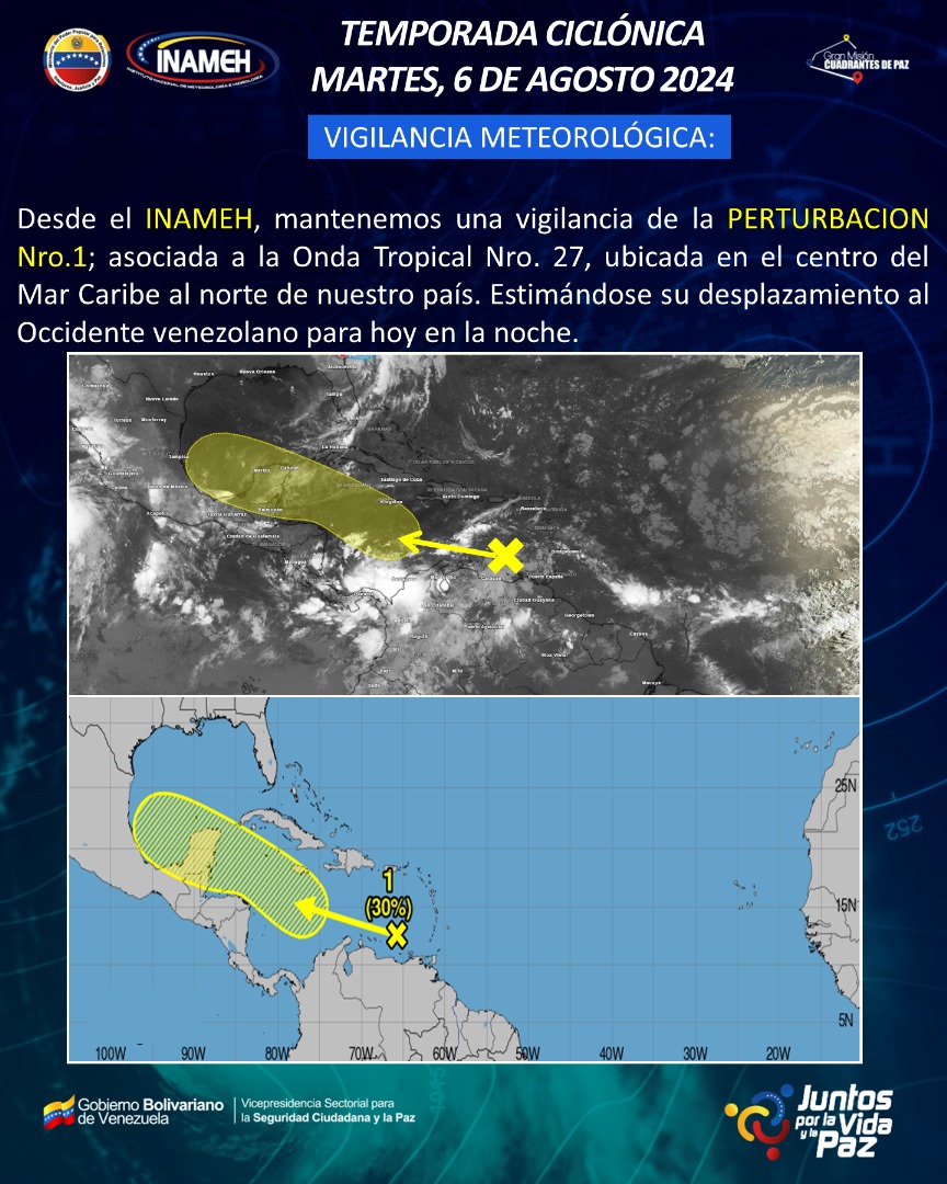 INAMEH's tweet photo. #6Ago #INAMEHInforma Vigilancia Meteorológica  #LoQueDigaNicolás https://t.co/2Po3CXuWP7