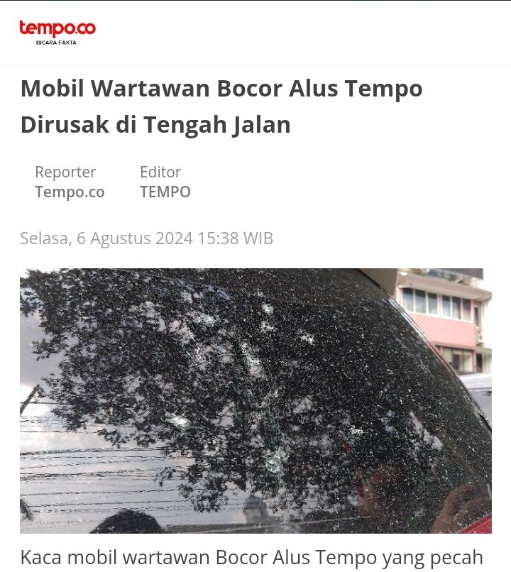arifin34533's tweet photo. Bocor Alus Tempo memang bikin banyak pihak "kepanasan".
.
Semoga saja kejadian ini tidak ada kaitannya dengan aktivitas Bocor Alus Tempo 
https://t.co/N67aUrambt https://t.co/69hc8Gl6yB