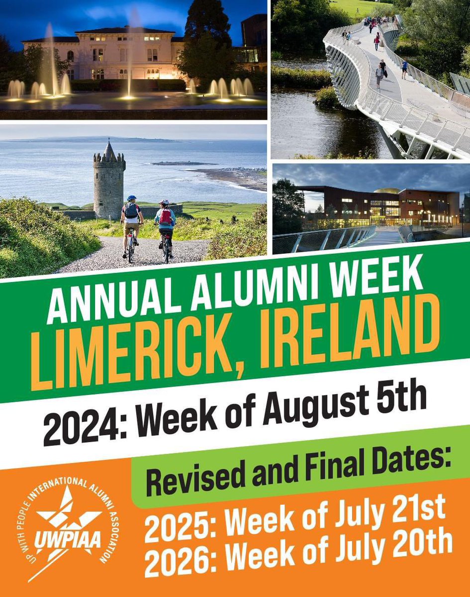 Shannon_Region's tweet photo. After a successful bid led by Mary Mc Cullough, this week Irish Alumni supported by @shannon_region & @failteireland @EventsUL welcomes about 800 global alumni for the 1st of 3 reunions held in Shannon Region from 2024-2026 ππ #makeitshannon #makeitireland @conferencesport https://t.co/dEIPSbxvk3