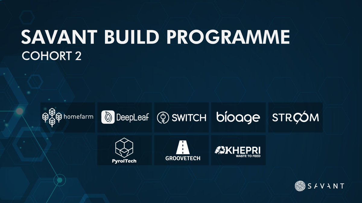 📢 Exciting News!

Savant proudly announces the second cohort of the Savant Build Programme, accelerating deep-tech hardware startups in the green economy!

Meet the innovative startups leading the charge 👇

🧵Thread