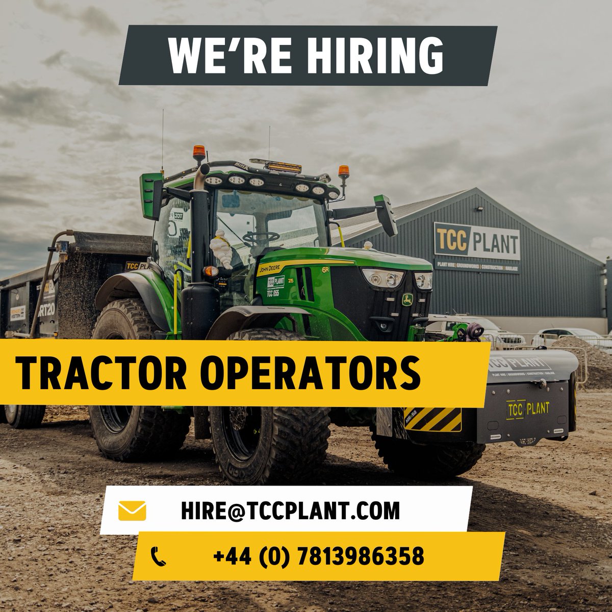 tccplantltd's tweet image. 🔧 We&apos;re Hiring! 🔧

Join the TCC Plant Team as a Tractor Operator

Requirements: NPORS/CSCS Card, one reference, Teesside, UK

Benefits: Competitive pay

Apply directly:
📞 07813986358
📧 hire@tccplant.com

No agencies.

#JoinOurTeam #TractorOperator #TeessideJobs #JobOpening
