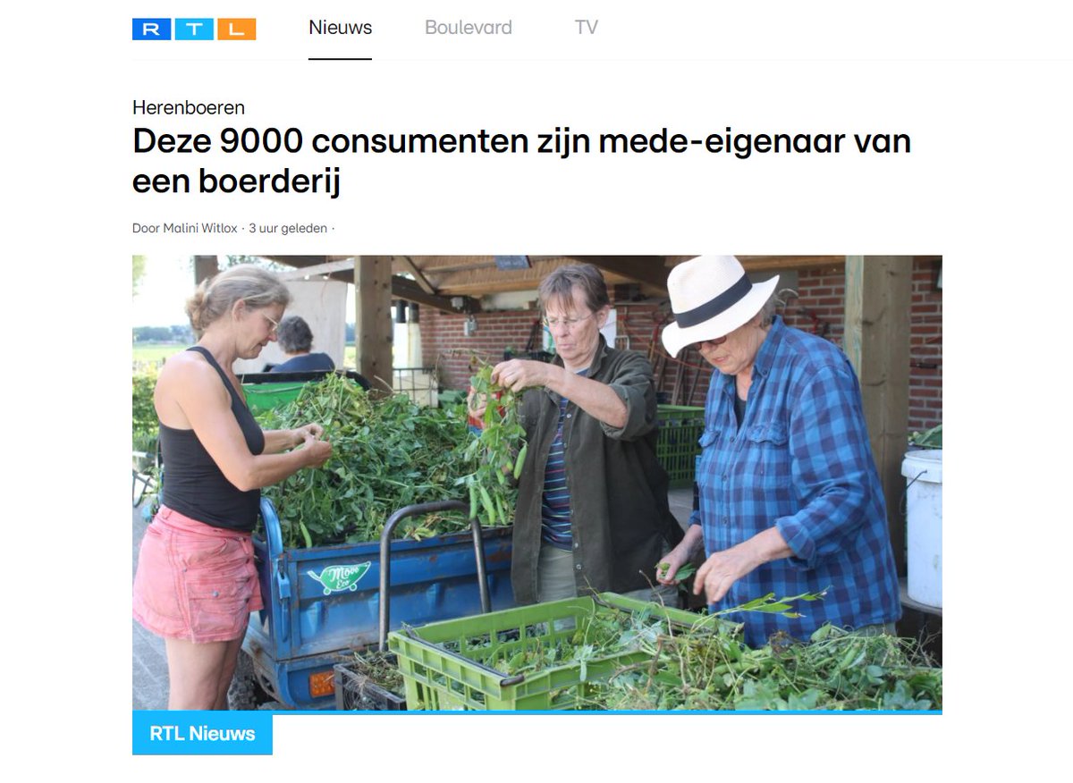 RTL nieuws kwam op bezoek bij Herenboeren Goedentijd (bij Tilburg) om te ontdekken wat Herenboeren zo populair maakt! In #10 jaar Herenboeren sloten al ruim #9000 Nederlanders aan bij een coöperatieve Herenboerderij. Zij eten #fruit, #groente en eieren/vlees van eigen boerderij!