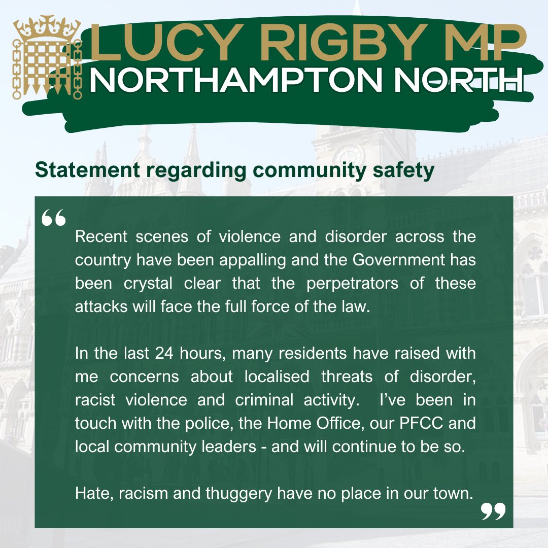 My statement regarding suggested threats of local violence &amp; disorder 👇