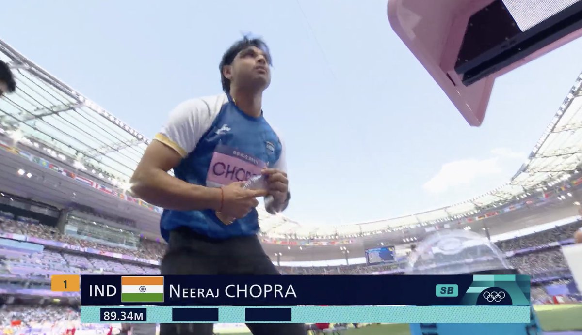 vinayakkm's tweet photo. #Paris2024 #Olympics #Athletics 

89.34. One and done. Into the final.

Mr. Neeraj Chopra.

You sir, are something else.

https://t.co/KsiPkBxE46 https://t.co/X8YmXYJHyR