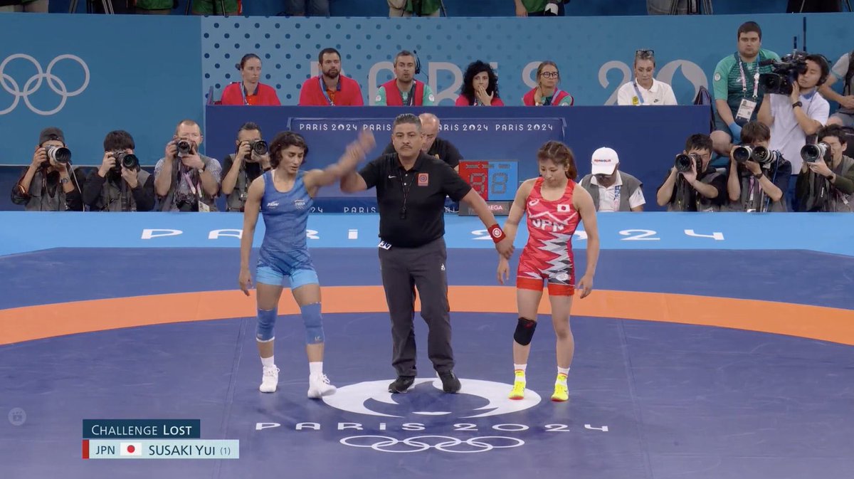 Well done <a href="/Phogat_Vinesh/">Vinesh Phogat</a> 👏👏👏
Beat the Olympic defending champion in a fascinating bout!