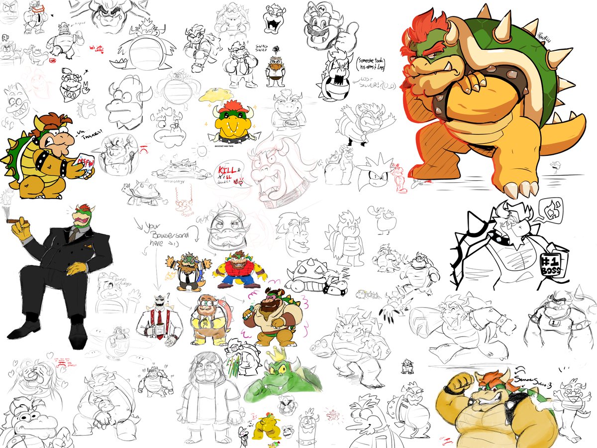 GurluTheChair's tweet image. BIG Drawpile for Bowser Day !!
With me, @MisterEagleman, @SrBowz , @Kreiguana , @ultimatooo , @Flores_named_S , @GustyGhosty , @Zukkamimotu , @_Senor_Sucio_ and  @rueqen.
#BowserDay #BowserDay2024